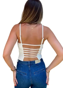 Strappy Back Cami Top - Off White