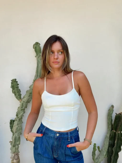 Strappy Back Cami Top - Off White