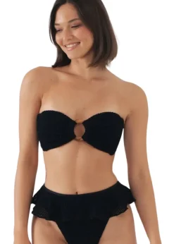 Tori Bandeau Top - Black Crochet