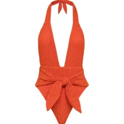 Tropez Tie Up One Piece - Tangerine