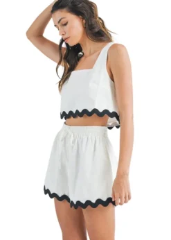 Wavy Linen Set - Off White