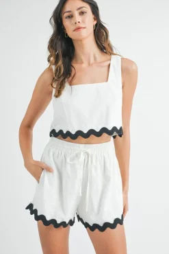 Wavy Linen Set - Off White